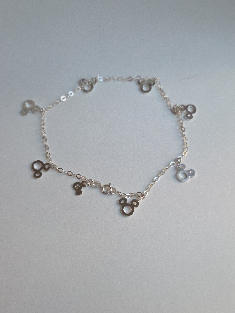 Sterling Silver Mickey Charm Bracelet - Silver Women's Jewelry
